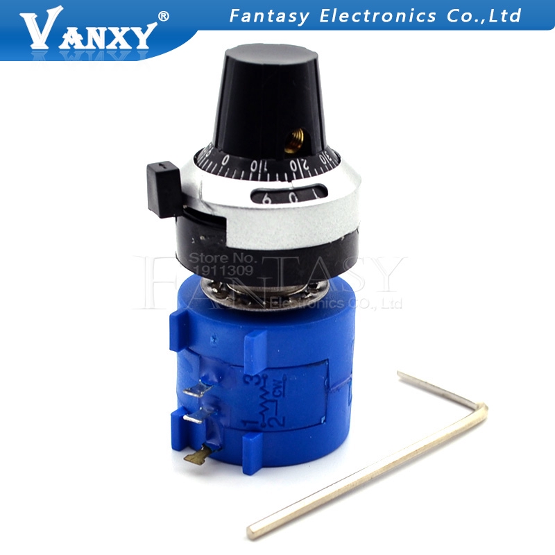 3590S-2 3590S Series  Precision Multiturn Potentiometer 10 Ring Adjustable Resistor+1PCS Turns Counting Dial Rotary 6.35mm Knob | BigBuy360 - bigbuy360.vn