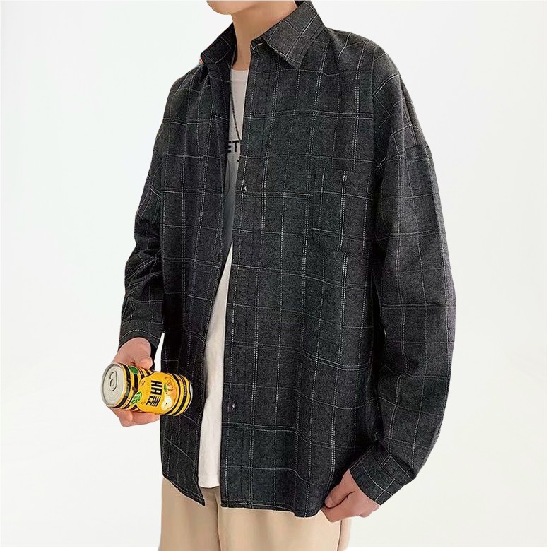 Áo sơ mi nam nữ Hàn Quốc dài tay dáng rộng Shirt Loose R3SM1