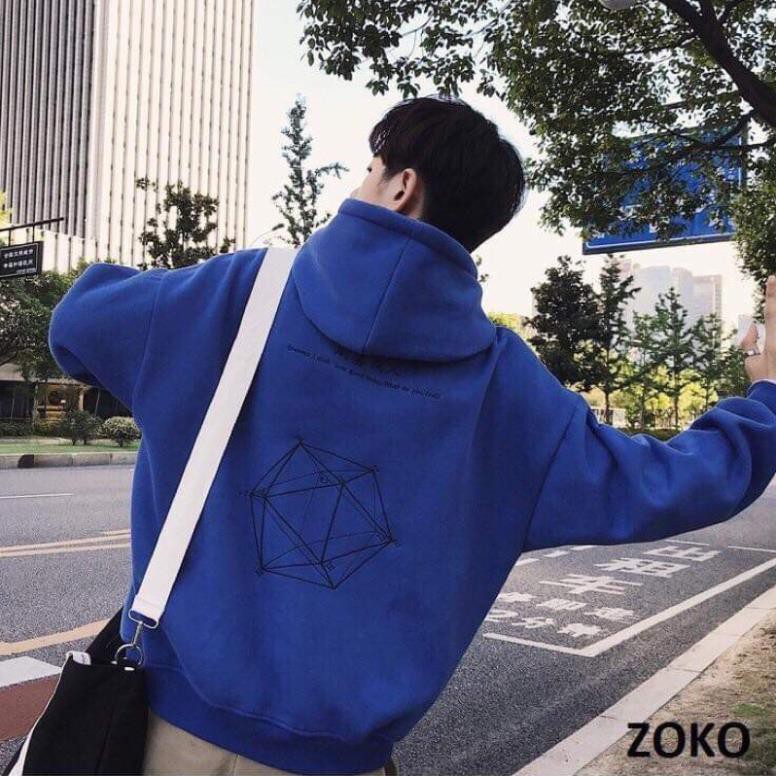 Áo Khoác Hoodie Chất Nỉ in Hình Khối Đa Diện Toán Học,Phối Màu Kiểu Dáng Vô Cùng Trẻ Trung