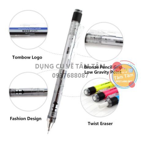 [ TÂM TÂM ]-Tombow Mono Graph Mechanical Shaker Pencil 0.5mm, bút chì kim Tombow 0.5mm-