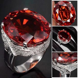 Nhẫn đồng đính đá ruby nhân tạo phong cách cổ điển