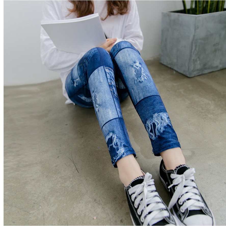 Quần Legging Giả Jean Thời Trang Nữ