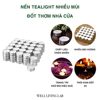 Combo 10 nến Tealight không mùi, không khói đốt 4h