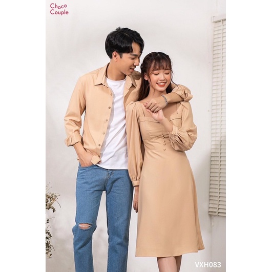 Váy sơmi đôi màu beige dịu dàng