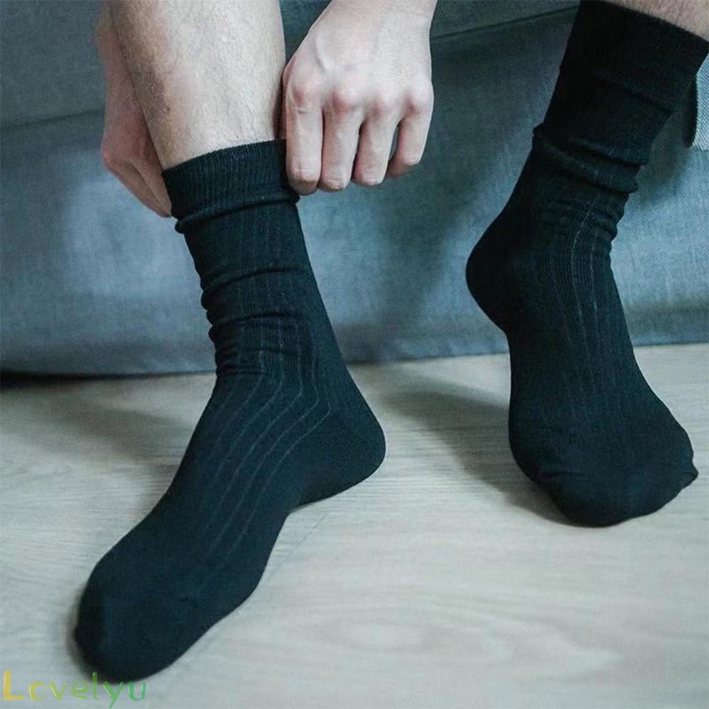 ◀READY▶1Pair Mens Dress Socks Cotton Solid Sports Athletic Work Stripe Casual Socks New# Good Quality