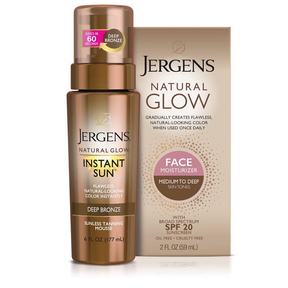 Mousse nhuộm nâu da Jergens Natural Glow Instant Sun Mousse Deep Bronze 177ml