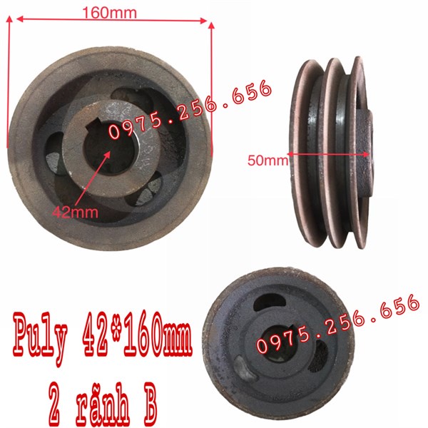 Puly 42*160mm 2 rãnh B