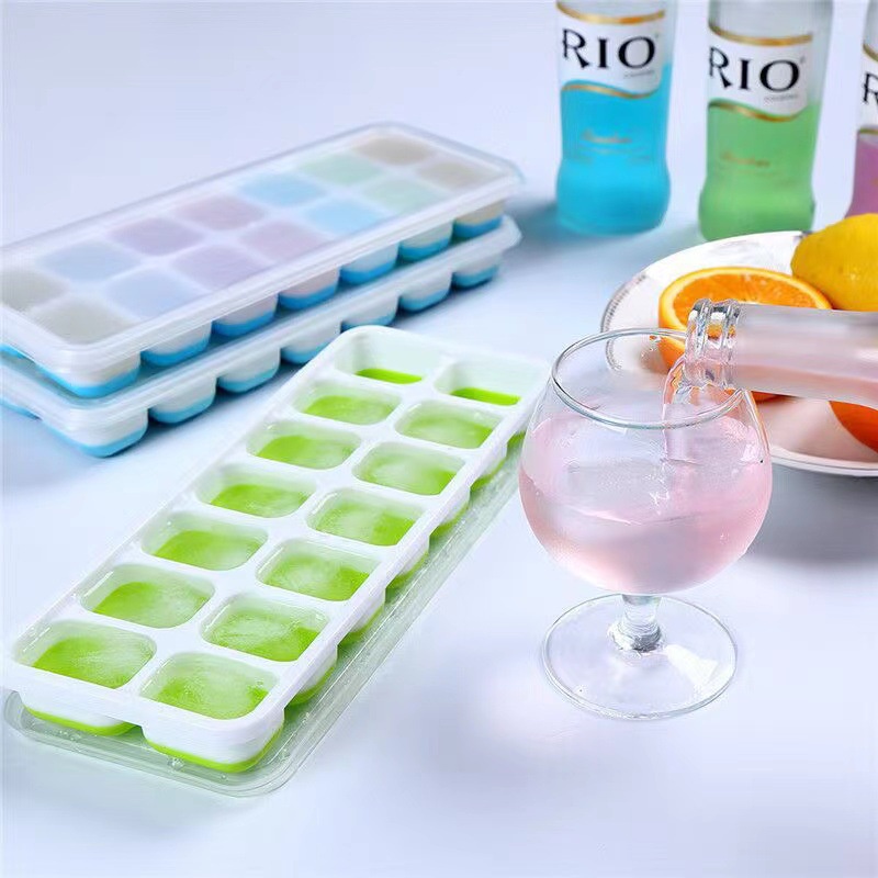 Khay làm đá bằng silicon Living C , khuôn làm đá thông minh 10 ô bằng silicon dễ dàng lấy đá _KDA