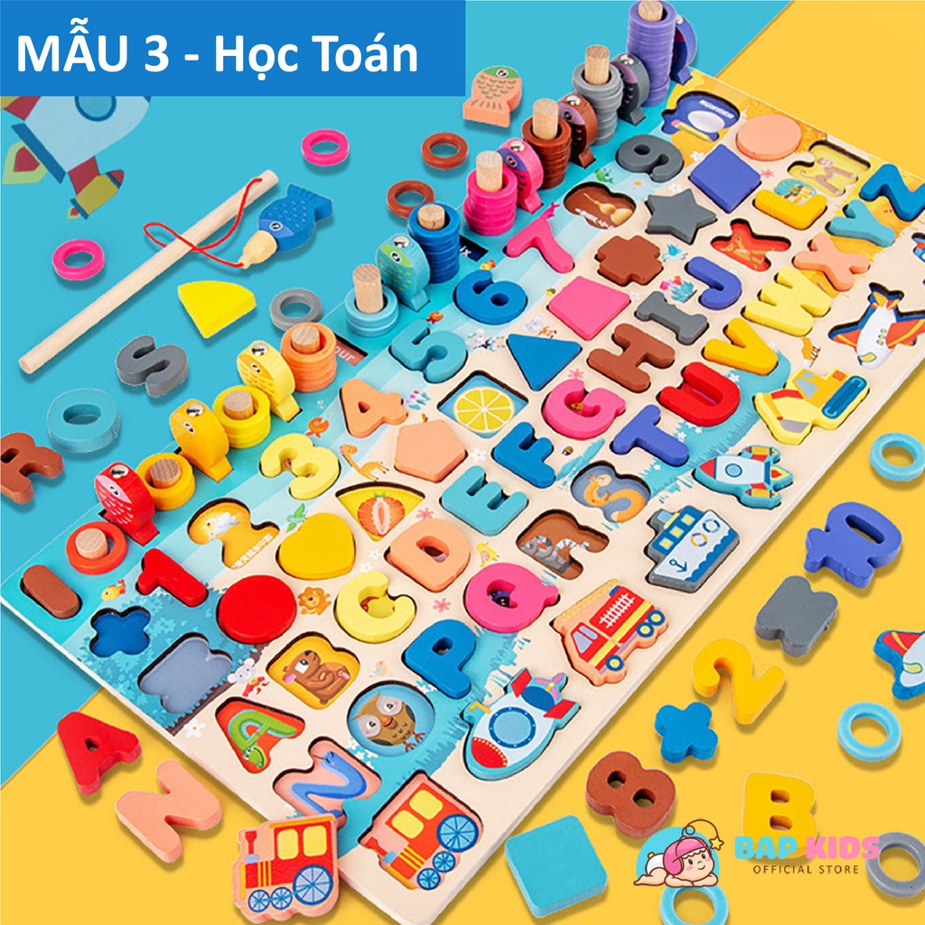 Bộ đồ chơi câu cá và học chữ số thông minh  Đồ Chơi Gỗ Cao Cấp Bapkids 89 chi tiết