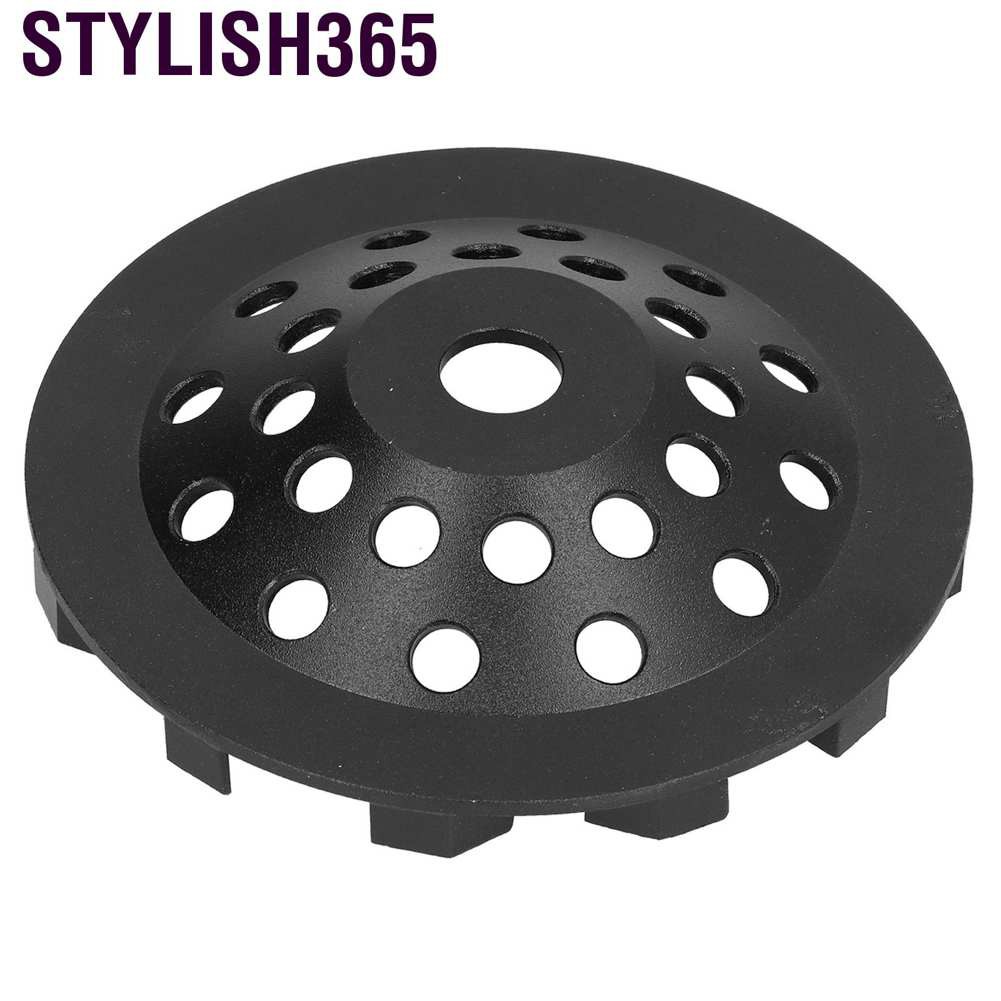 Stylish365 Diamond Grinding Wheel Cup 10 Teeth Black 180mm for Sanding Concrete Stone Cement