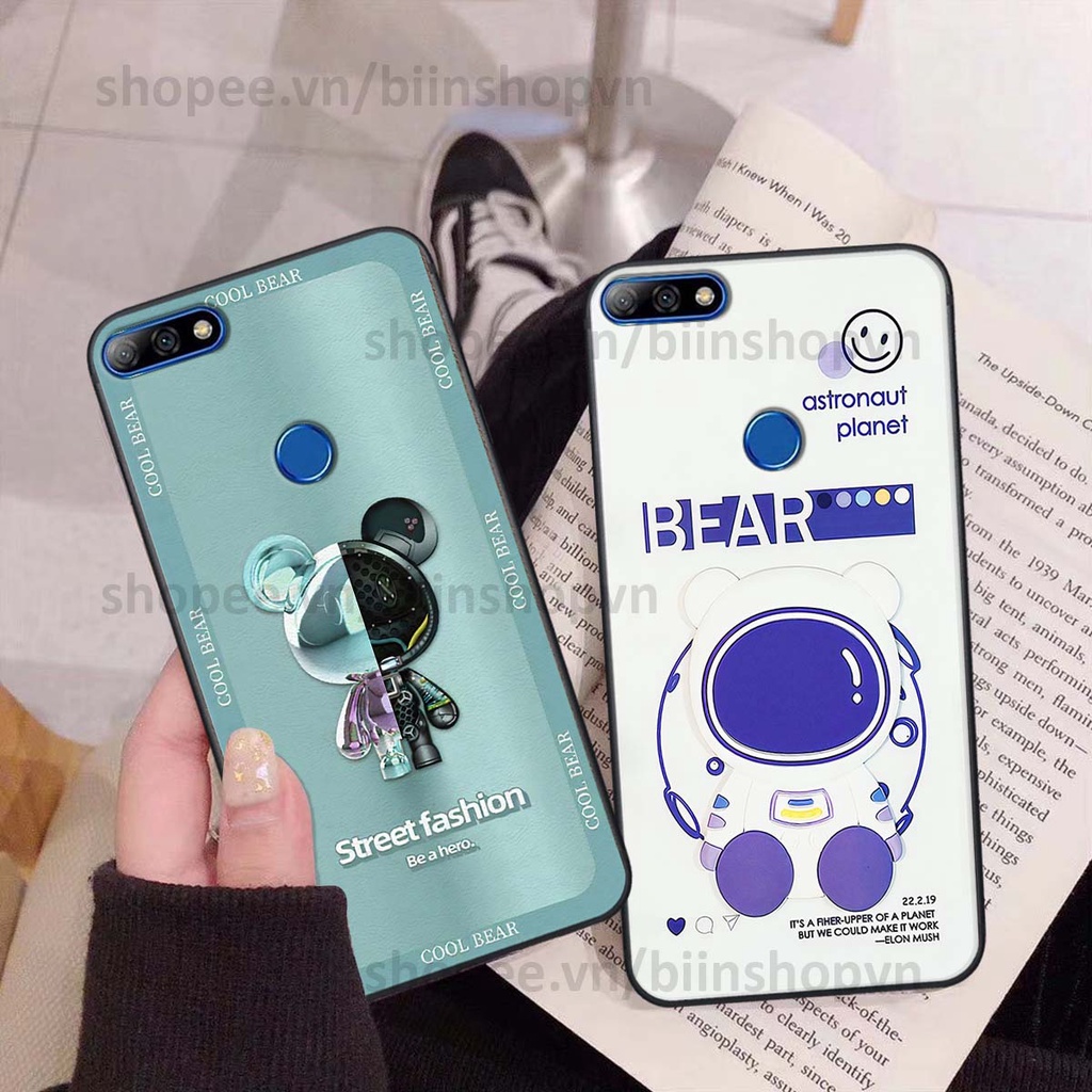 Ốp Huawei Y7 Prime 2018 / Y7 Pro 2018 hình gấu bear brick đẹp độc lạ, thời trang, cá tính