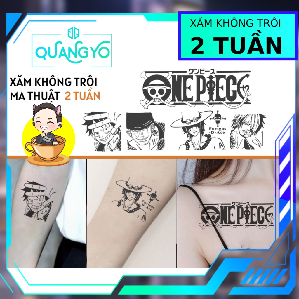 Hình xăm chủ đề hoạt hình, anime Đảo Hải Tặc, One Piece, Luffy Zoro Sanji, Xăm giống Inkaholic