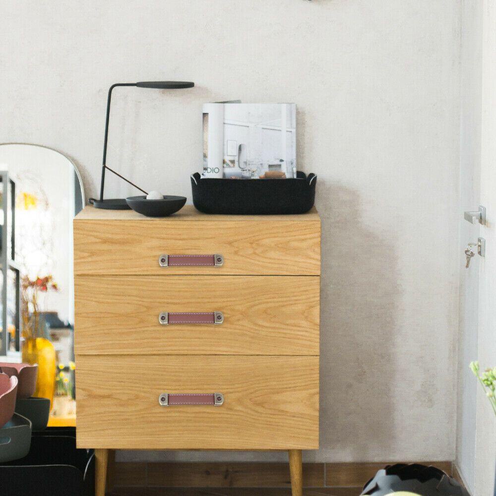 CONOPERY Bộ 4 Tay Nắm Cửa Tủ Bằng Da Phong Cách Vintage