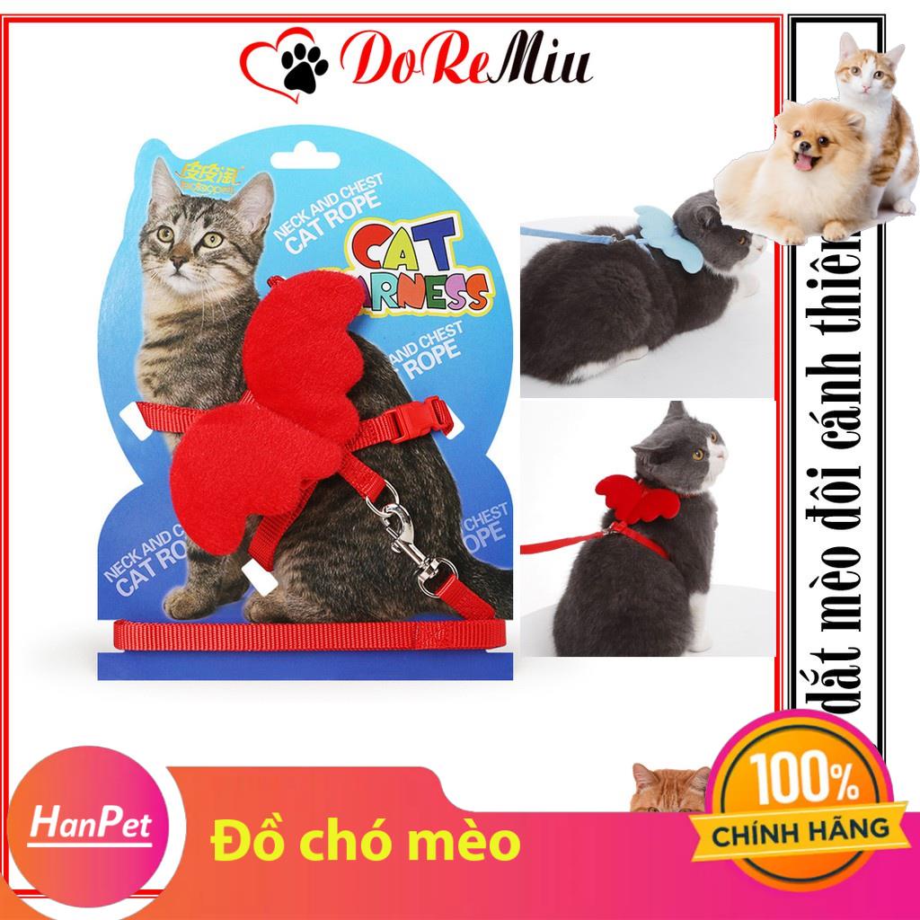 New- Bộ Dây dắt chó mèo đôi cánh thiên thần xích mèo phù hợp cho chó mèo từ 1-8kg
