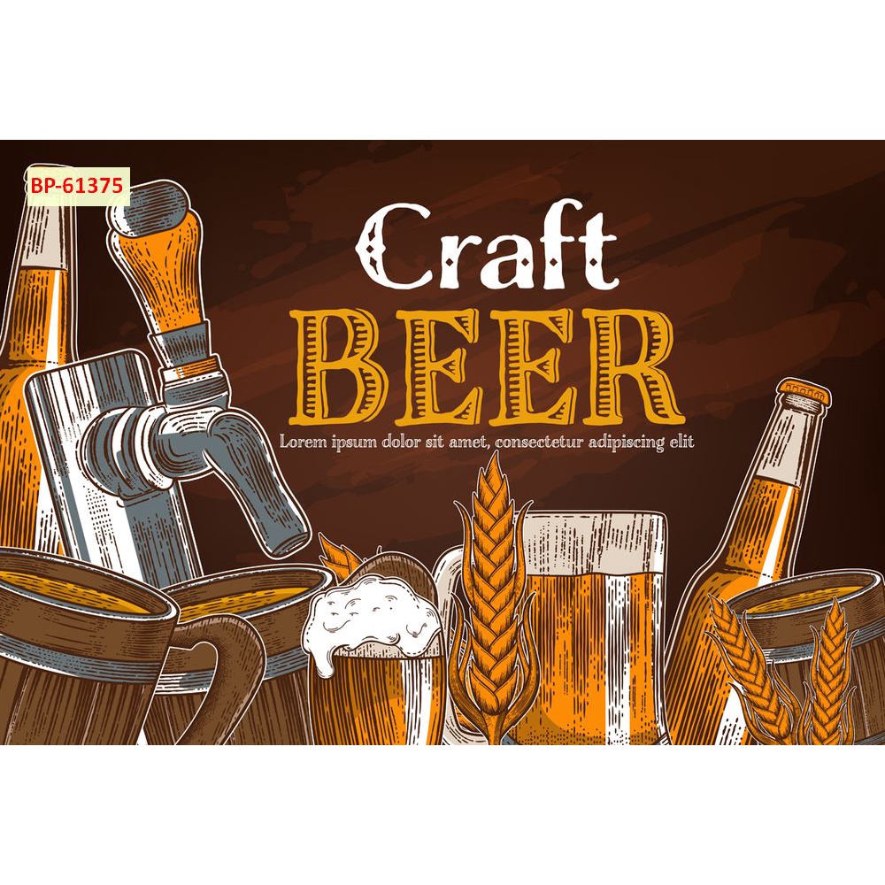 Tranh dán tường quán nhậu cực chất in khổ lớn, màu sắc tươi sáng, độ sắc nét cao, độ bền màu từ 10 năm trở lên