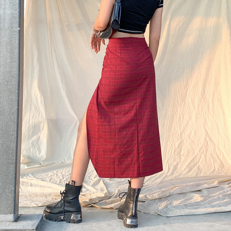 DUNEA Phụ Nữ Mới đến Không Thường Xuyên Gói Hông Váy Xẻ Giữa Gợi Cảm