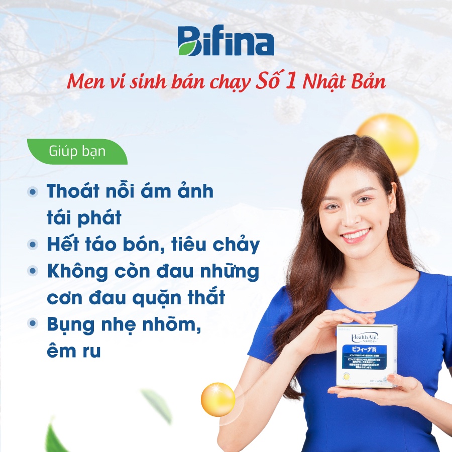 Men vi sinh Bifina Nhật Bản - Hỗ trợ viêm đại tràng, Loại R - Lẻ 3 gói (không có hộp)