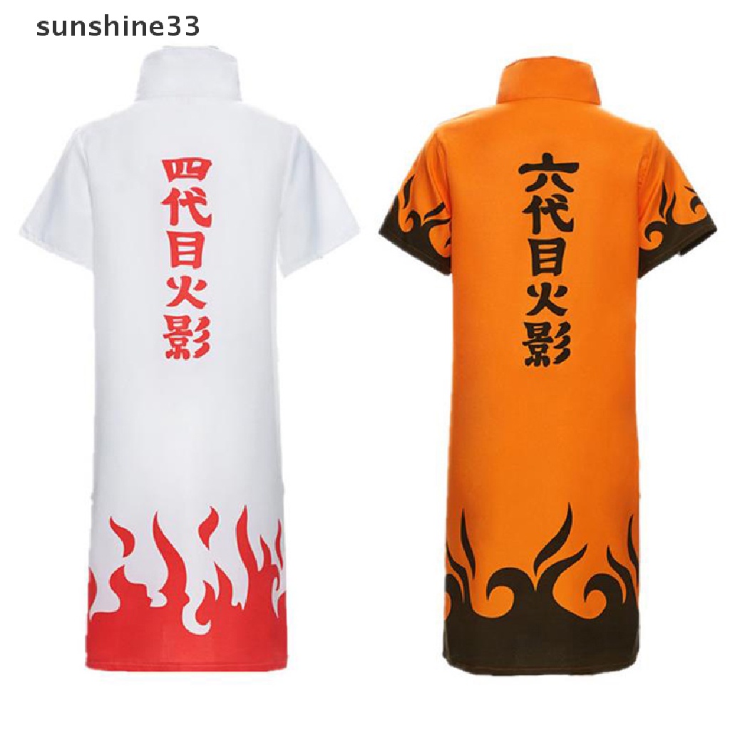 SU Naruto Shippuden Cosplay Cloak 4th and 6th Hokage Cloak Robe Party Dress Up Cape n