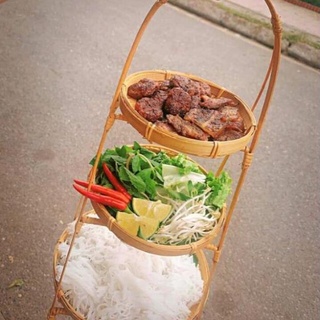 Mây tre- kệ mẹt tre 3 tầng -tre hn