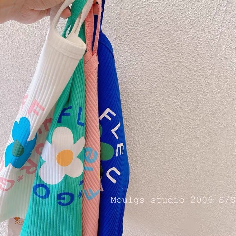 Hàng Mới Về Áo Hai Dây Cotton Nguyên Chất Họa Tiết Hoa Nhỏ Thời Trang Mùa Hè Phong Cách Hàn Quốc Dành Cho Bé Gái 2022