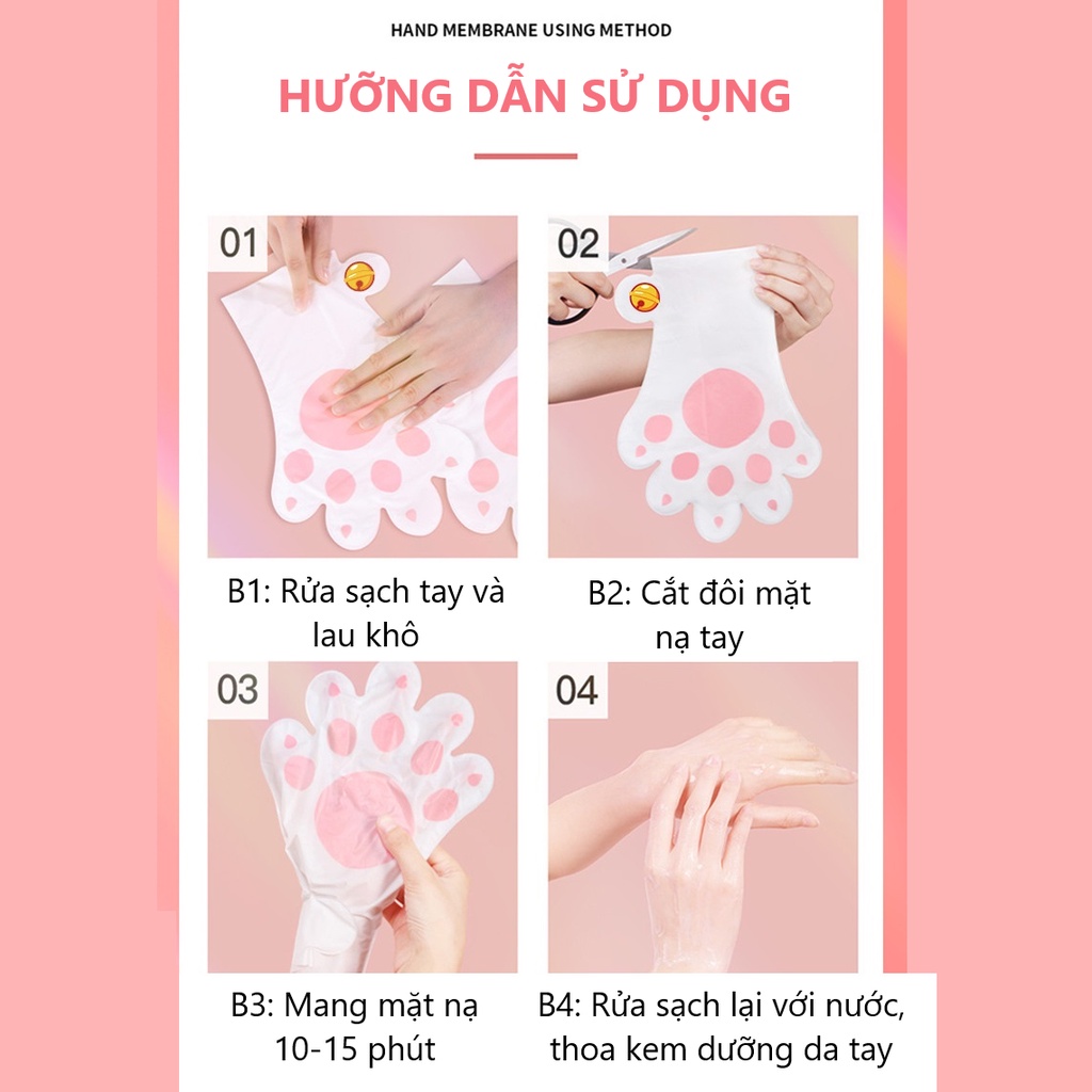 Mặt Nạ Dưỡng Da Tay DOUMEI Con Mèo Dưỡng Ẩm Dưỡng Trắng Da 40g