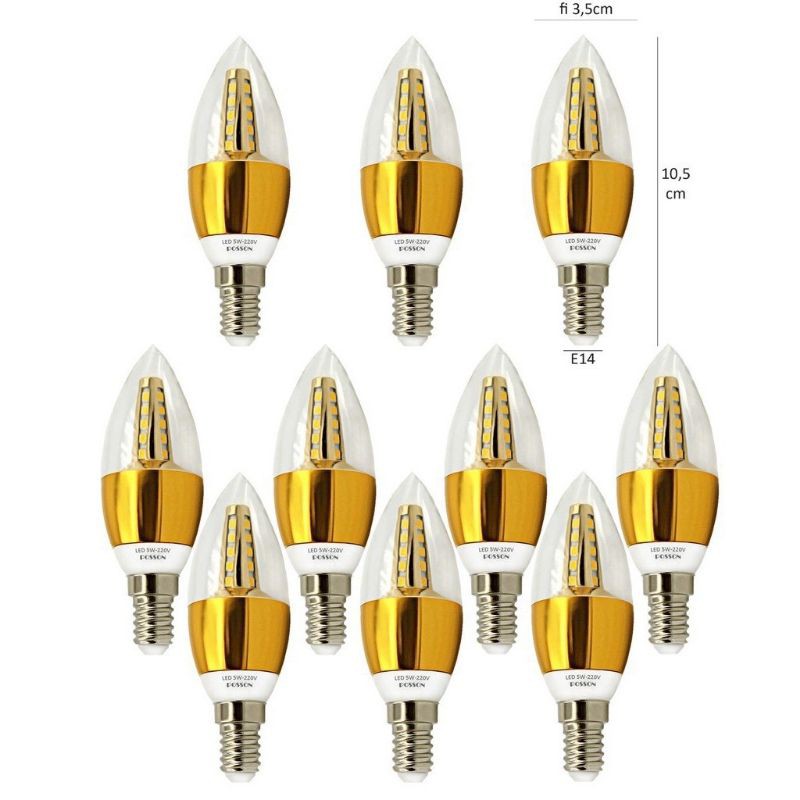 BÓNG ĐÈN NẾN 5w DÙNG CHO ĐÈN CHÙM ĐUÔI E14 VÀ E27