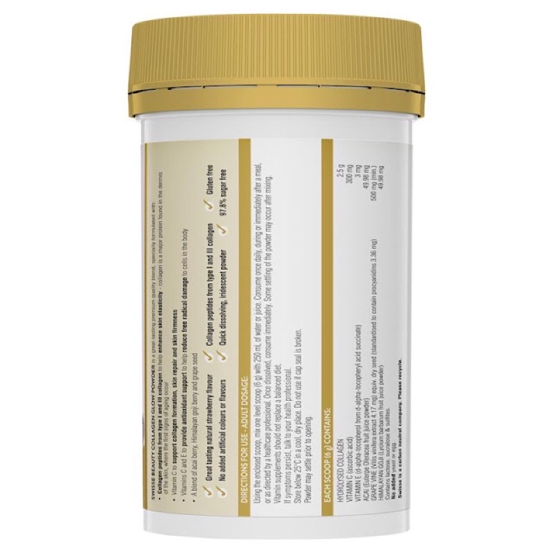 Bổ sung Collagen thủy phân healthy care extaste swisse beauty collagen 60 Viên và 120g
