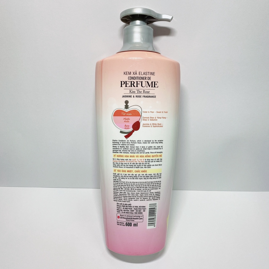 Combo Gội + Xả Double Rich Elastine Kiss The Rose 600g/ 1 chai