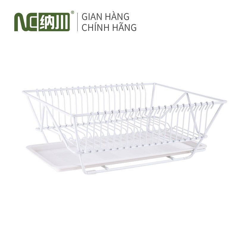 Giá đựng bộ đồ ăn thoát nước nhà bếp Giá để bát đĩa đa năng có khay róc nước trắng mới Tiện Lợi Cho Nhà Bếp NaChuan