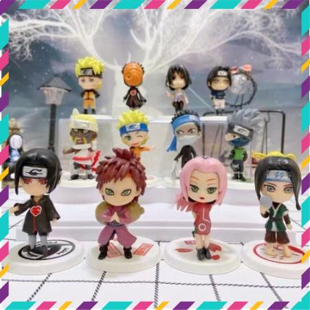 Mô Hình Naruto, Kakashi, Itachi...Bộ 12 Mô Hình ChiBi Siêu Đẹp Dễ Thương - Tượng Figure Naruto