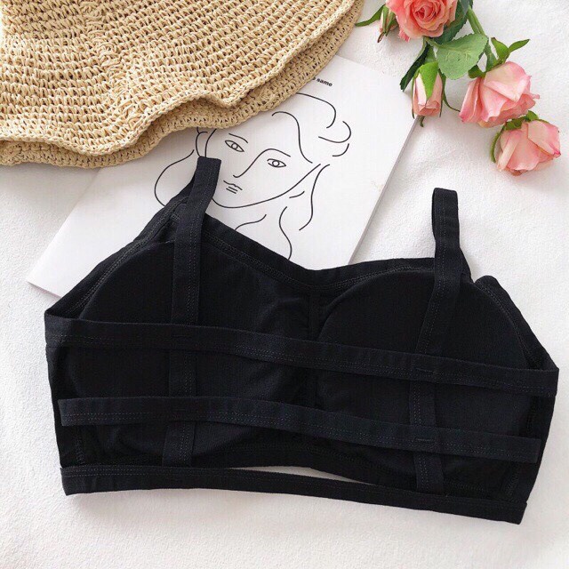 Áo lót áo bra nữ chất cotton học sinh 3 dây có mút ngực, mỏng mát, freesize 3 màu trắng, đen, da_Mstore