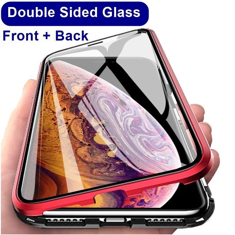 Mặt kính trước và ốp điện thoại TOPEWON bảo vệ hai mặt 360 từ tính thích hợp cho iPhone 11 Pro X Xs Max XR 8 7 6 6s Plus