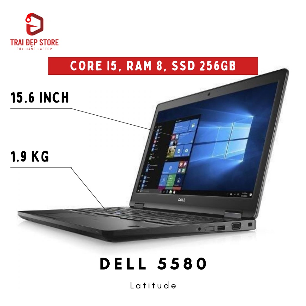 Máy tính Laptop Dell Latitude 5580 Core i5 7300U, Ram 8, SSD 256