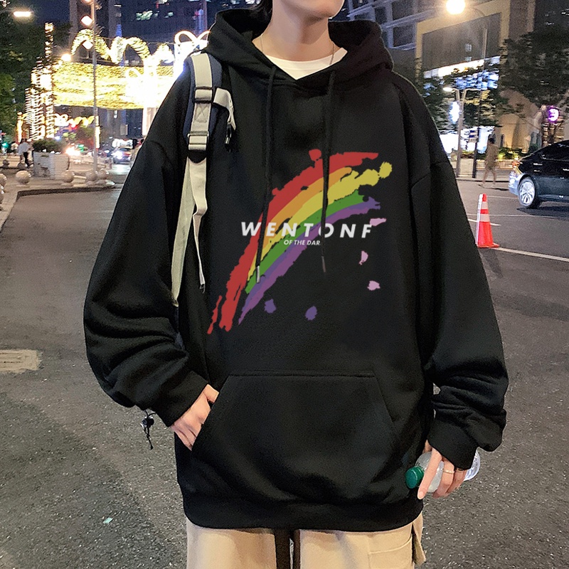 Áo Hoodie IFNICEFUTURE Họa Tiết Cầu Vồng Thời Trang Hong Kong Dành Cho Nam