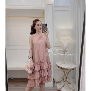 Váy sát nách đũi tơ 3 màu , đầm nữ dáng suông- keli store