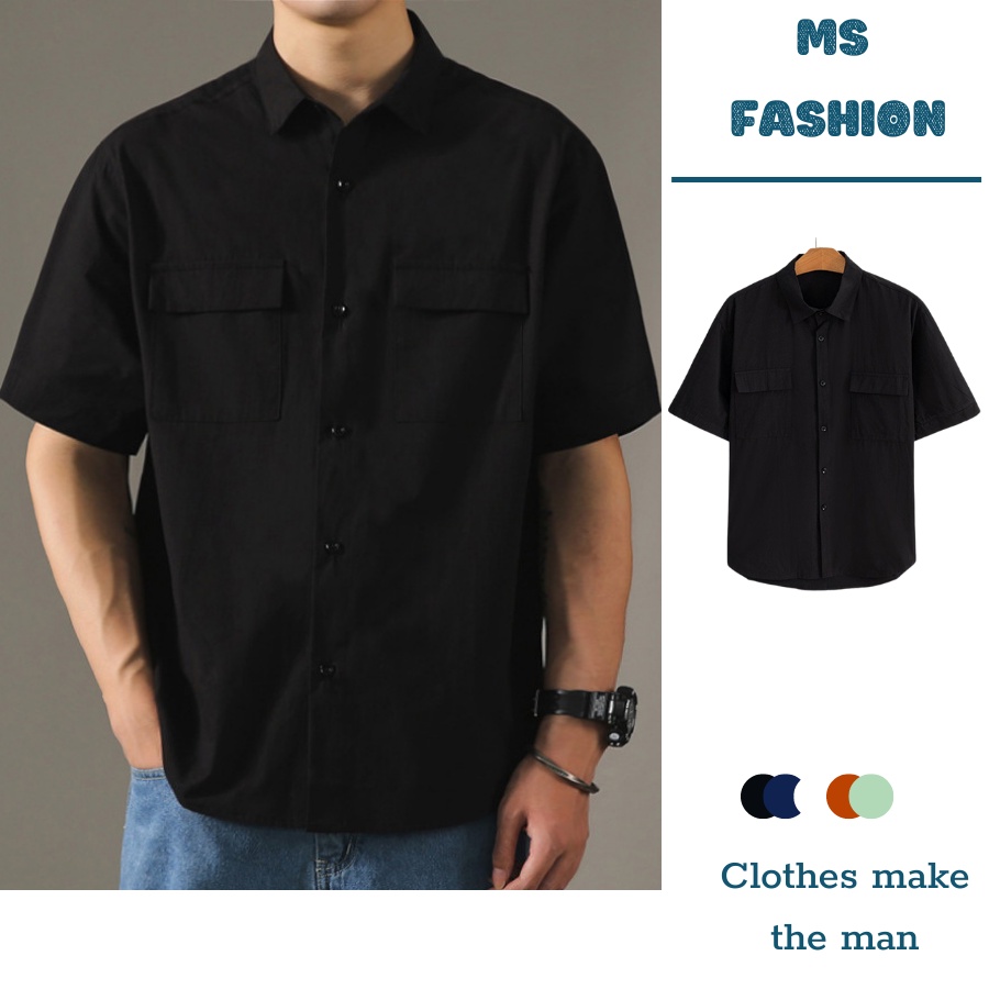 Áo sơ mi nam ,chất đũi Menswear sơ mi  ngắn tay  thời trang công sở trẻ trung, lịch lãm