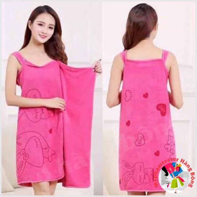 Khăn choàng tắm kiểu váy 2 dây cho bạn gái