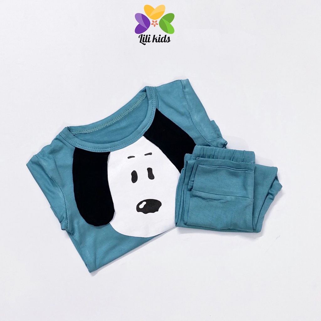bộ dài tay cho bé gái bé trai chất thun lạnh co dãn họa tiết đáng yêu cho bé từ 8-18kg lili.kids BDT05