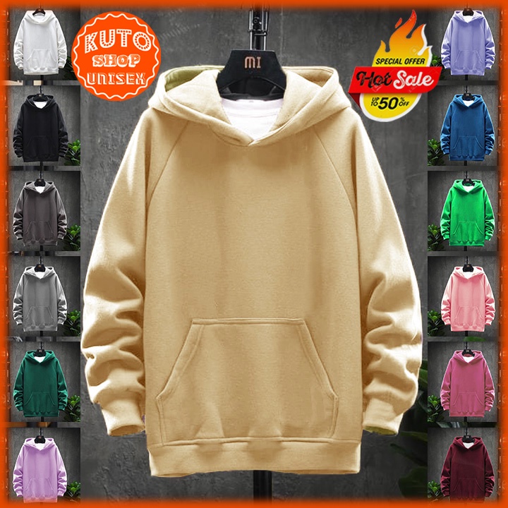Áo Hoodie Basic nỉ bông cao cấp form rộng unisex