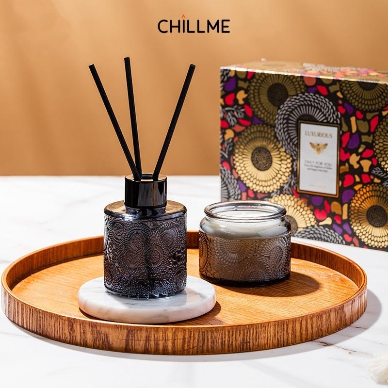 Set nến thơm tinh dầu khuếch tán Chillme quà tặng sinh nhật bạn gái người yêu thư giãn