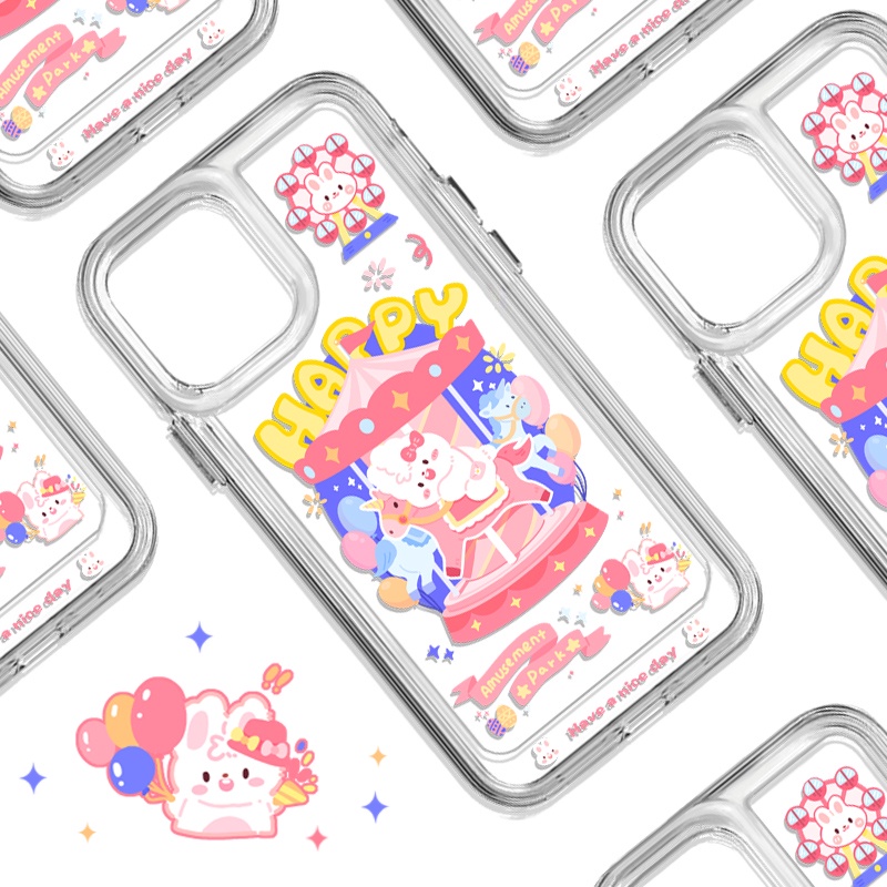 Ốp Điện Thoại Chống Sốc Họa Tiết Thỏ Cho IPhone 11 13 12 X XS Pro Max XR 12 13