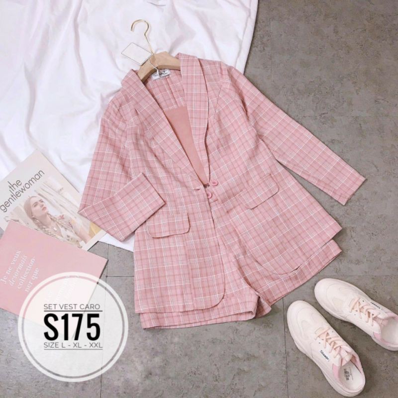 Set big size caro gồm quần, áo vest, áo dây có nhiều màu chọn lựa từ 60kg-90kg