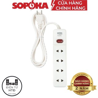 Ổ cắm điện liền dây chịu tải 1200w 2200w sopoka 4h1 4h2 dây 2,5m-9m