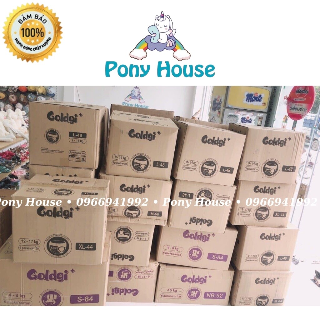 Bỉm GOLDGI+ Goldgi X5 Nhật Tã Dán/Quần Đủ Size NB92/S84/M66/L56-M60/L48/XL44 mẫu mới