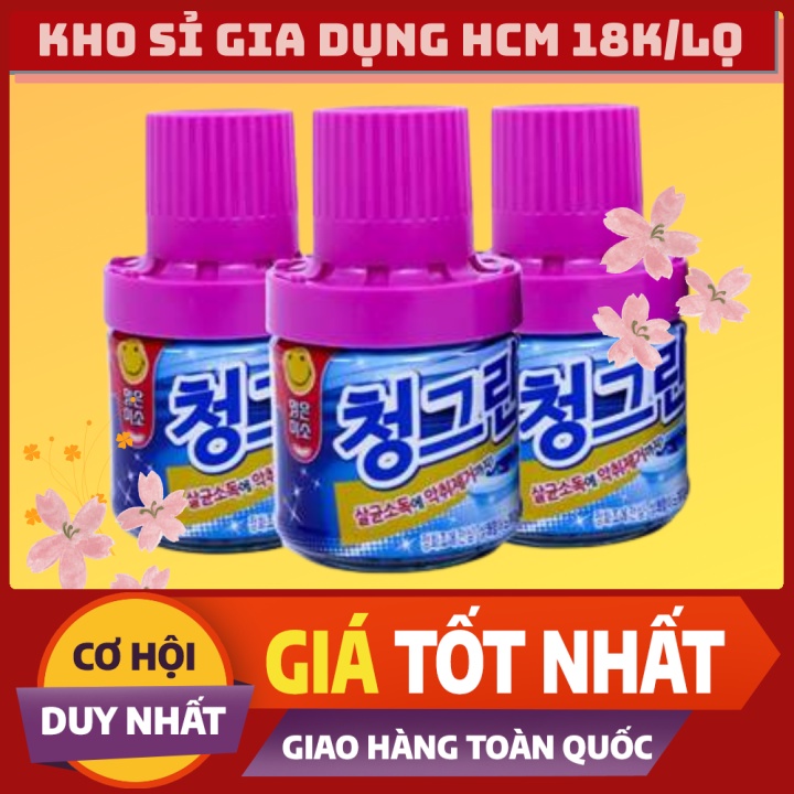 Cốc thả bồn cầu Hàn Quốc hương hoa, Chai thả bồn cầu vệ sinh tạo hương tẩy khuẩn cao cấp Hàn Quốc