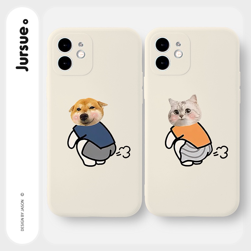 Ốp lưng JURSUE mềm hoạt hình cặp đôi dễ thương đẹp Cho iPhone 14 13 12 11 Pro Max SE 2020 X XR XS 8 7 ip 6S 6 Plus Y2190
