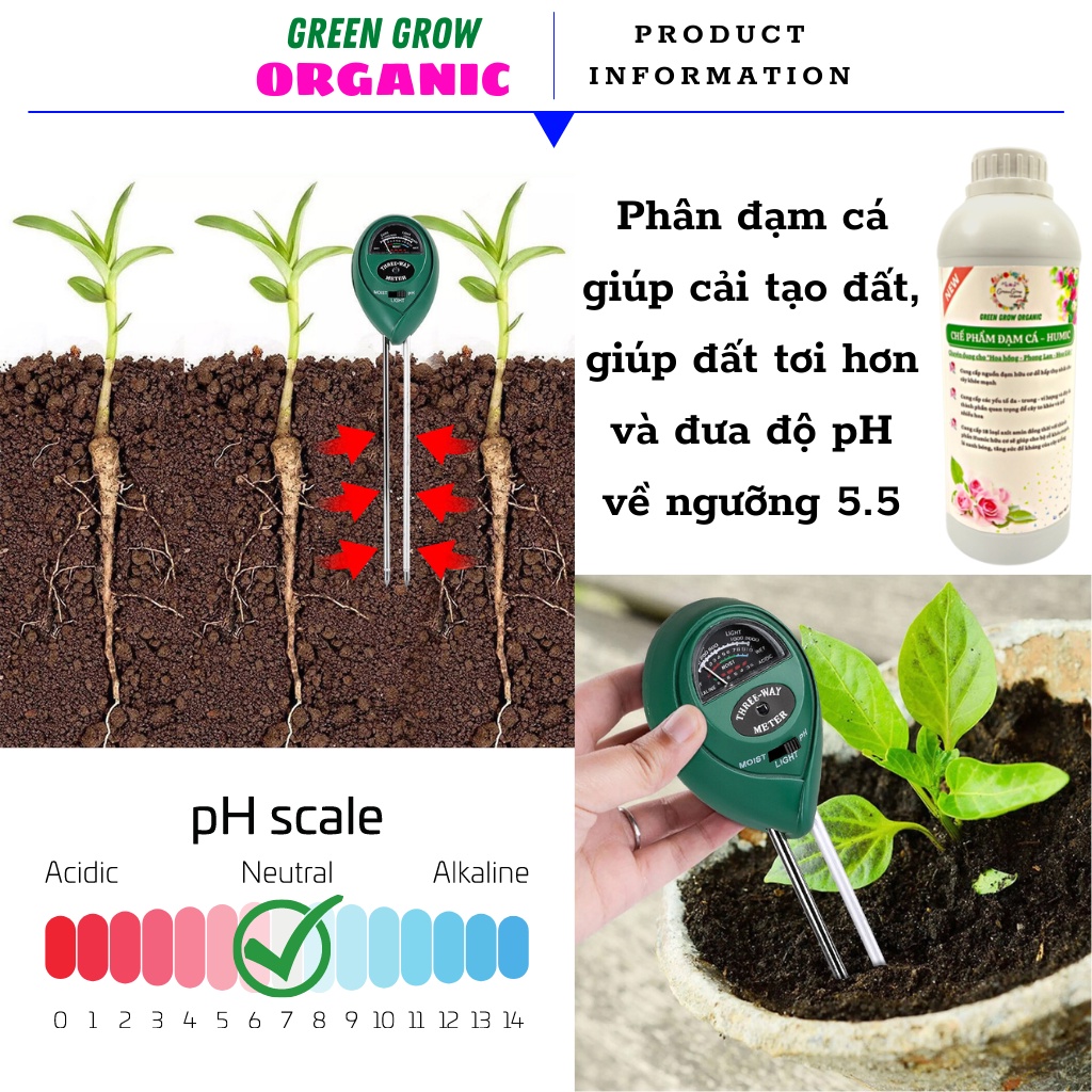 Phân đạm cá Fish Emulsion Green Grow Organic, chai 1 lít, đạm cá hữu cơ kích rễ mạnh to cành MS103