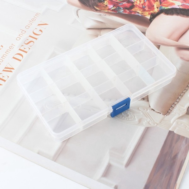 Hộp nhựa đựng trang sức 15 ngăn xếp gọn tiện lợi