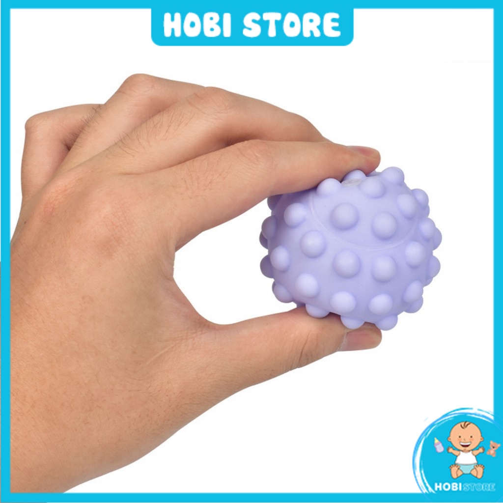 Bóng cho bé chơi, bóng xúc giác giúp phát triển xúc giác, thị giác, thính giác, đồ chơi cầm nắm đa giác quan - Hobi
