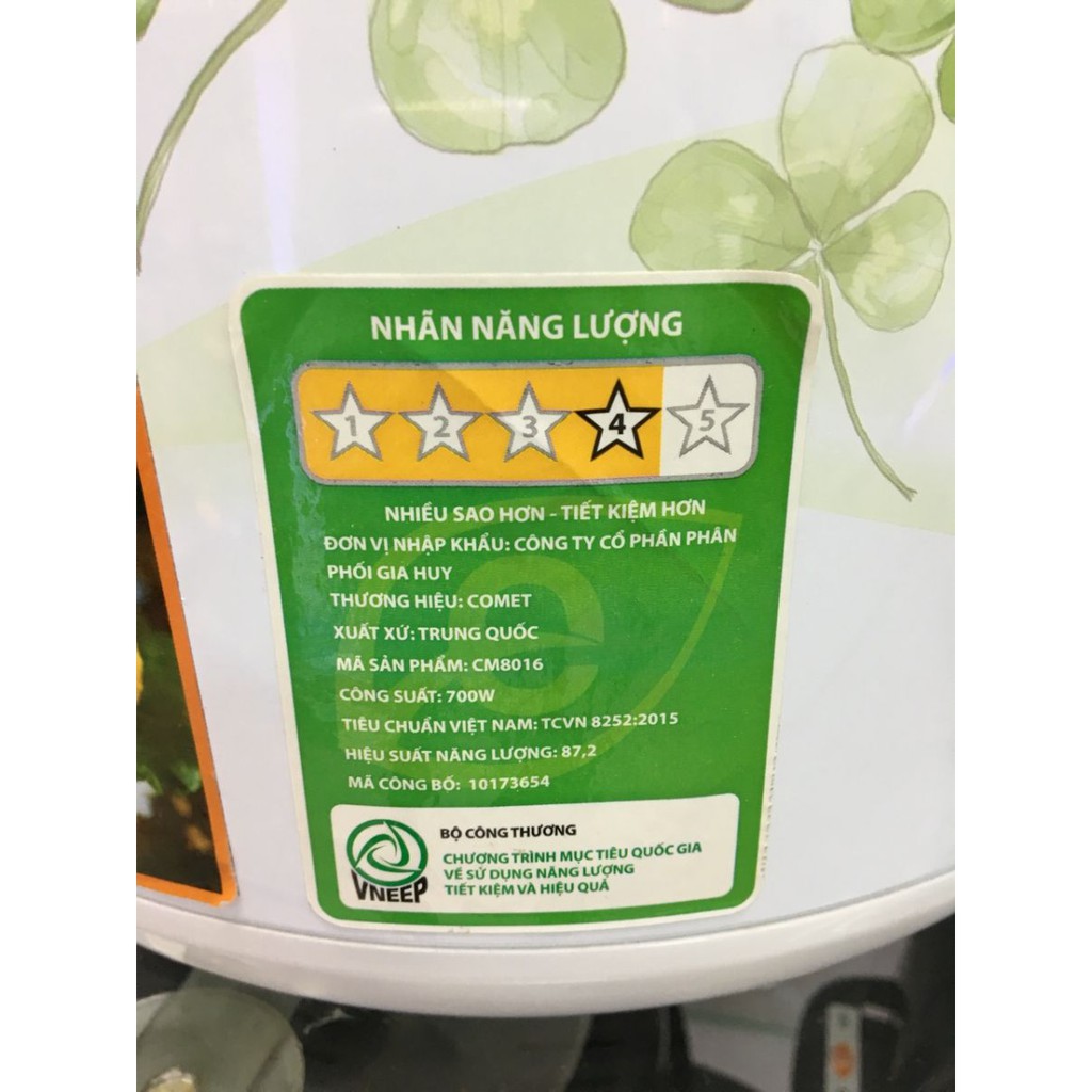 [Chính hãng] - Nồi Cơm Điện Nắp Gài Comet CM8016 1.8Lít | BigBuy360 - bigbuy360.vn